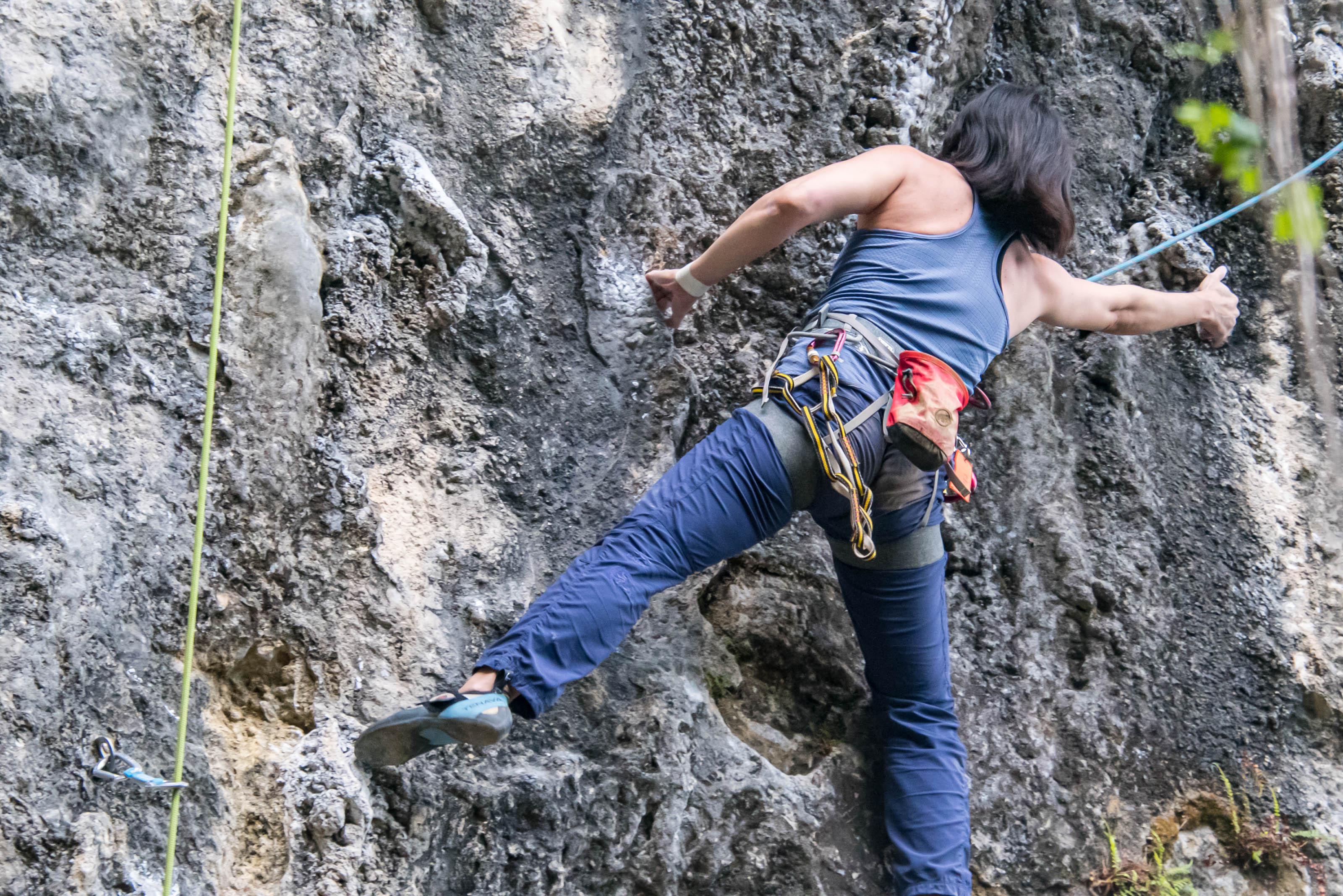 Wide shot of climbing crag